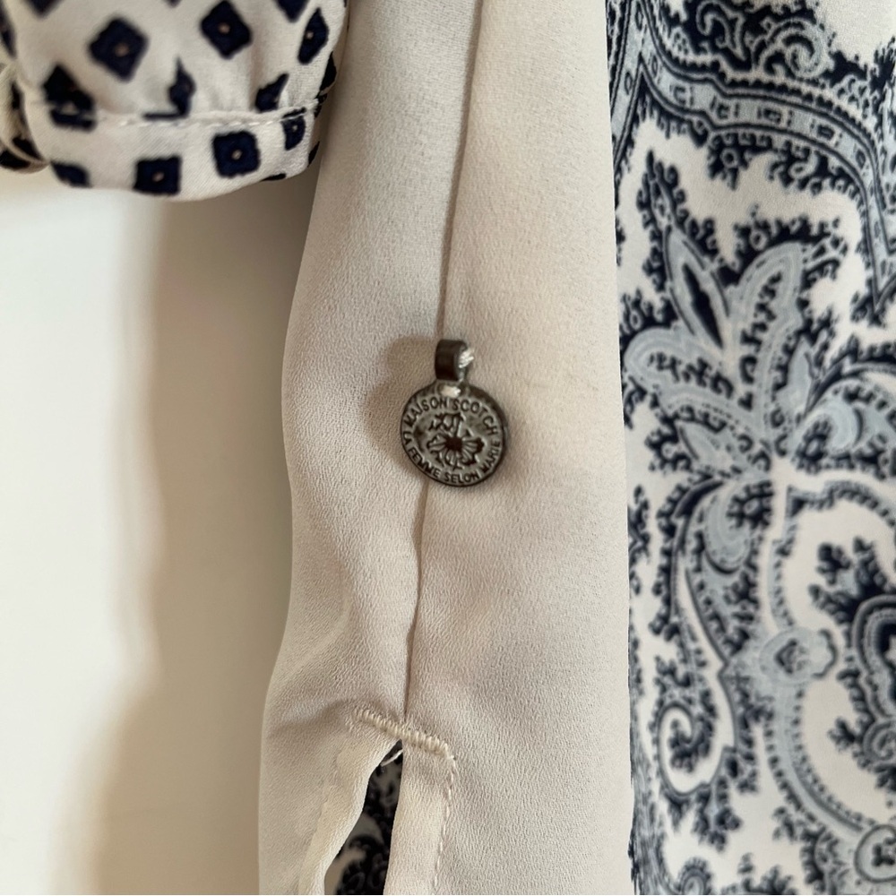 Maison Scotch Paisley & Geometric Print Blouse – Pioneer Top Size 3 (S/M) - Picture 5 of 7